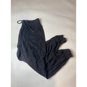 Anthropologie The Nomad High-Rise Tapered Cargo Jogger Pants Black Womens M Flaw